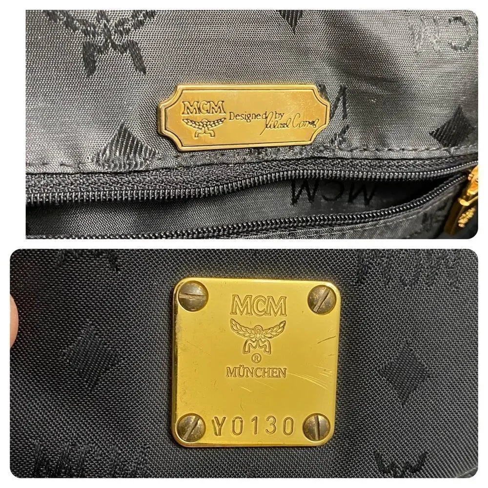 MCM Nylon Leather Backpack Black  Y0130